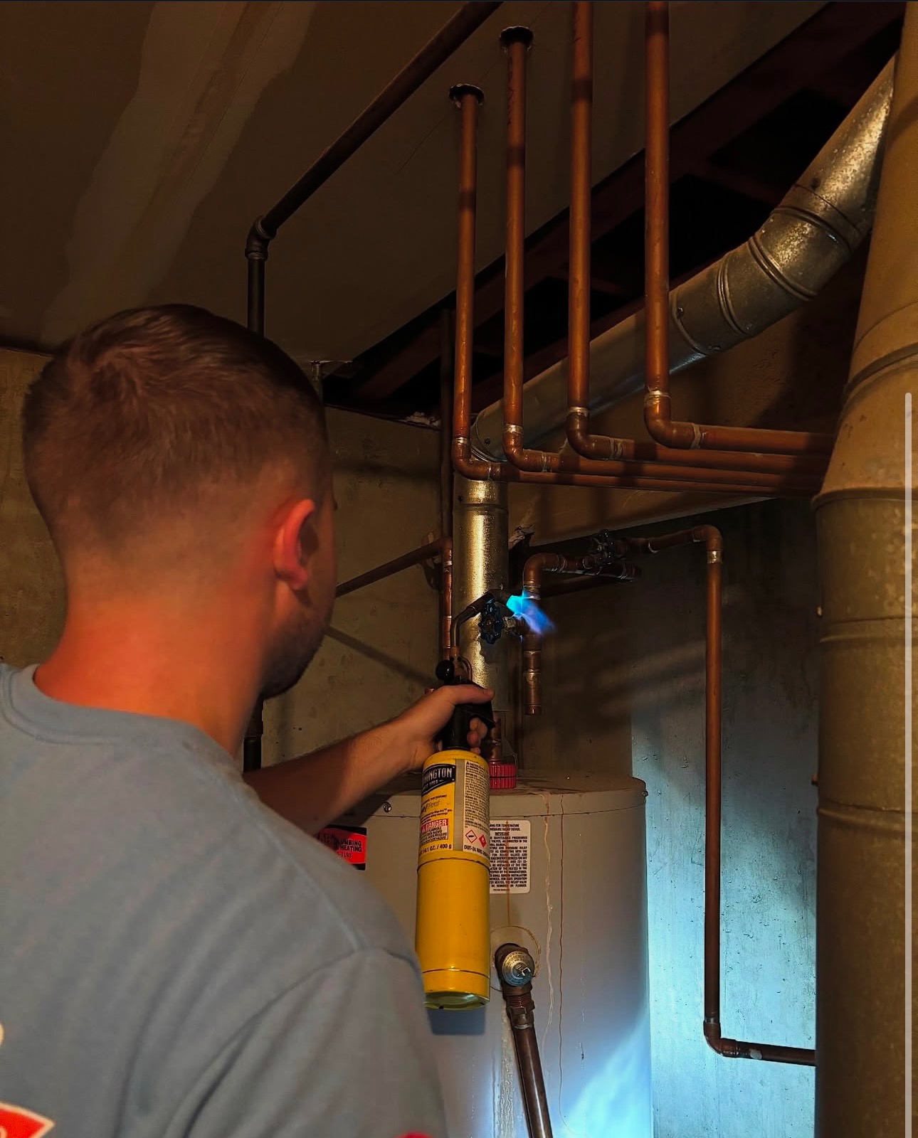 Boiler and copper piping installation